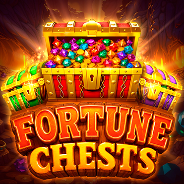 Fortune Chests slot game image by Endorphina featuring treasure chests, gold coins, and a cave treasure theme.