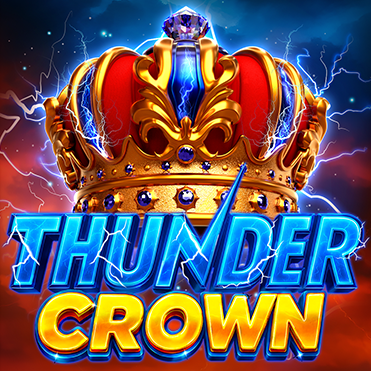 Thunder Crown slot game image by Endorphina featuring a lightning crown, fruit symbols, and a storm theme.